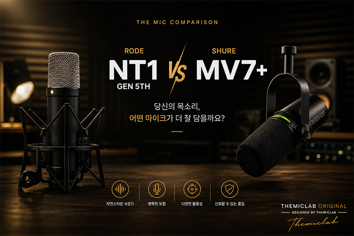 SHURE MV7+ RODE NT1 5th Generation 비교 메인 이미지